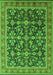 Machine Washable Oriental Green Industrial Area Rugs, wshurb1202grn