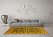 Machine Washable Oriental Yellow Industrial Rug in a Living Room, wshurb1202yw