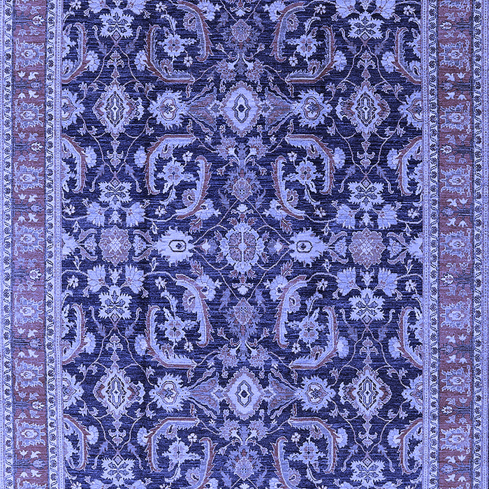 Machine Washable Oriental Blue Industrial Rug, wshurb1202blu