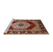 Sideview of Machine Washable Industrial Modern Light Copper Gold Rug, wshurb1203