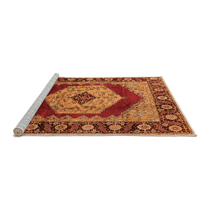 Sideview of Machine Washable Persian Orange Traditional Area Rugs, wshurb1203org
