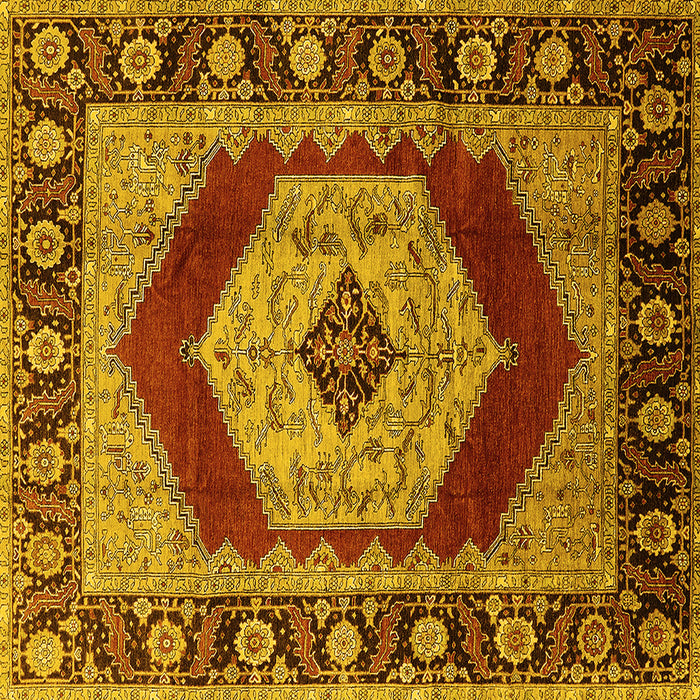 Square Persian Yellow Traditional Rug, urb1203yw
