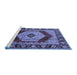 Sideview of Machine Washable Persian Blue Traditional Rug, wshurb1203blu