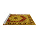 Sideview of Machine Washable Persian Yellow Traditional Rug, wshurb1203yw