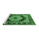 Sideview of Machine Washable Persian Emerald Green Traditional Area Rugs, wshurb1203emgrn