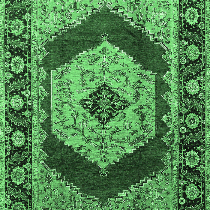 Machine Washable Persian Emerald Green Traditional Area Rugs, wshurb1203emgrn