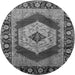 Round Persian Gray Traditional Rug, urb1203gry