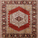 Square Mid-Century Modern Light Copper Gold Persian Rug, urb1203