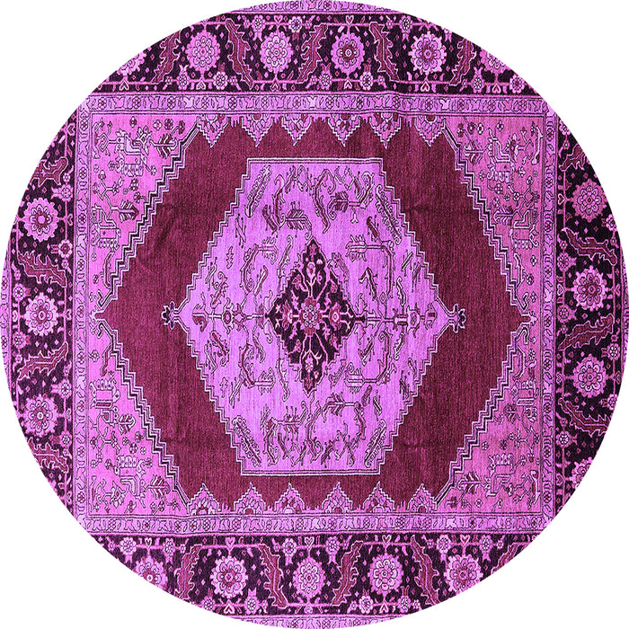 Round Machine Washable Persian Purple Traditional Area Rugs, wshurb1203pur
