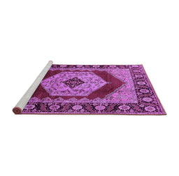 Sideview of Machine Washable Persian Purple Traditional Area Rugs, wshurb1203pur