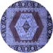 Round Persian Blue Traditional Rug, urb1203blu