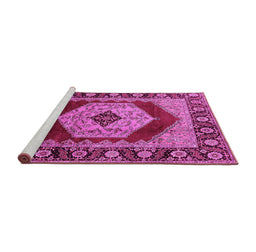 Sideview of Machine Washable Persian Pink Traditional Rug, wshurb1203pnk