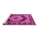 Sideview of Machine Washable Persian Pink Traditional Rug, wshurb1203pnk