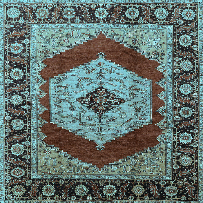 Square Persian Light Blue Traditional Rug, urb1203lblu