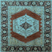 Square Persian Light Blue Traditional Rug, urb1203lblu