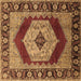 Square Machine Washable Persian Brown Traditional Rug, wshurb1203brn