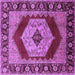 Square Persian Purple Traditional Rug, urb1203pur