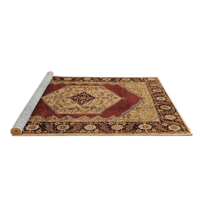 Sideview of Machine Washable Persian Brown Traditional Rug, wshurb1203brn