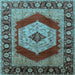 Square Machine Washable Persian Light Blue Traditional Rug, wshurb1203lblu