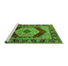 Sideview of Machine Washable Persian Green Traditional Area Rugs, wshurb1203grn