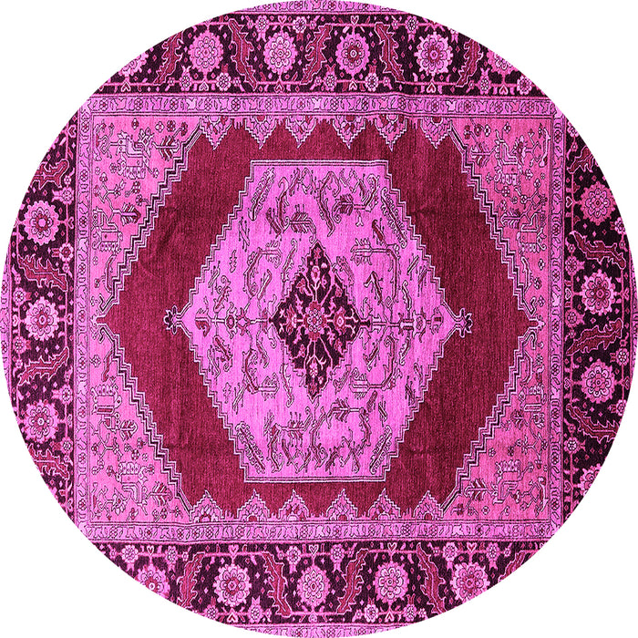 Round Persian Pink Traditional Rug, urb1203pnk