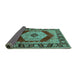 Sideview of Persian Turquoise Traditional Rug, urb1203turq