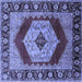 Square Persian Blue Traditional Rug, urb1203blu
