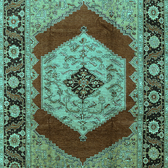Machine Washable Persian Turquoise Traditional Area Rugs, wshurb1203turq