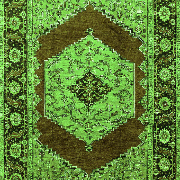 Machine Washable Persian Green Traditional Area Rugs, wshurb1203grn