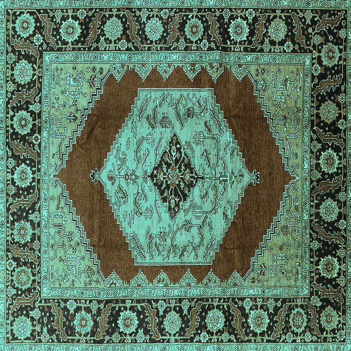 Square Persian Turquoise Traditional Rug, urb1203turq
