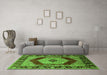 Machine Washable Persian Green Traditional Area Rugs in a Living Room,, wshurb1203grn