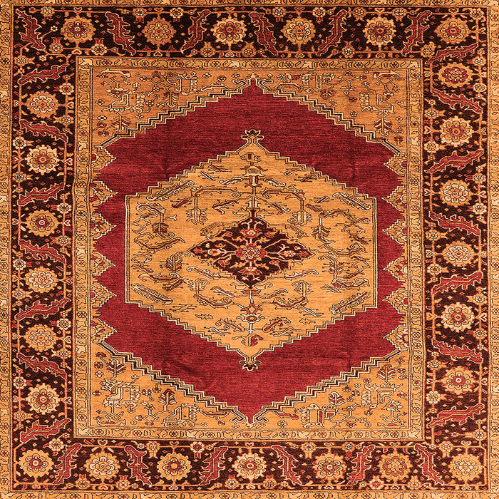 Square Persian Orange Traditional Rug, urb1203org