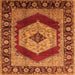 Square Persian Orange Traditional Rug, urb1203org