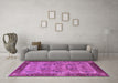 Machine Washable Oriental Purple Industrial Area Rugs in a Living Room, wshurb1204pur