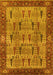 Machine Washable Oriental Yellow Industrial Rug, wshurb1204yw