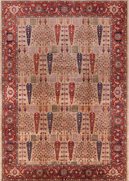 Mid-Century Modern Red Oriental Rug, urb1204