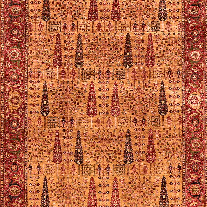 Machine Washable Oriental Orange Industrial Area Rugs, wshurb1204org