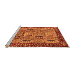 Sideview of Machine Washable Oriental Orange Industrial Area Rugs, wshurb1204org