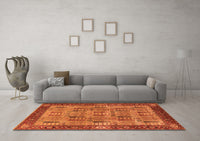 Machine Washable Oriental Orange Industrial Rug, wshurb1204org