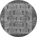 Round Oriental Gray Industrial Rug, urb1204gry