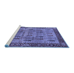Sideview of Machine Washable Oriental Blue Industrial Rug, wshurb1204blu
