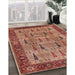 Mid-Century Modern Red Oriental Rug in Family Room, urb1204