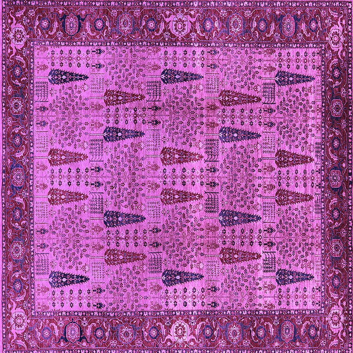 Square Machine Washable Oriental Purple Industrial Area Rugs, wshurb1204pur