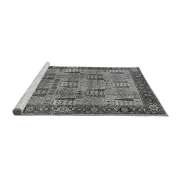 Sideview of Machine Washable Oriental Gray Industrial Rug, wshurb1204gry