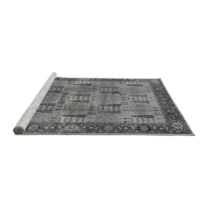 Sideview of Machine Washable Oriental Gray Industrial Rug, wshurb1204gry
