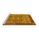 Sideview of Machine Washable Oriental Yellow Industrial Rug, wshurb1204yw