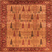 Square Oriental Orange Industrial Rug, urb1204org