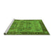 Sideview of Machine Washable Oriental Green Industrial Area Rugs, wshurb1204grn