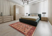 Mid-Century Modern Red Oriental Rug in a Bedroom, urb1204