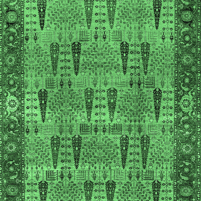Machine Washable Oriental Emerald Green Industrial Area Rugs, wshurb1204emgrn